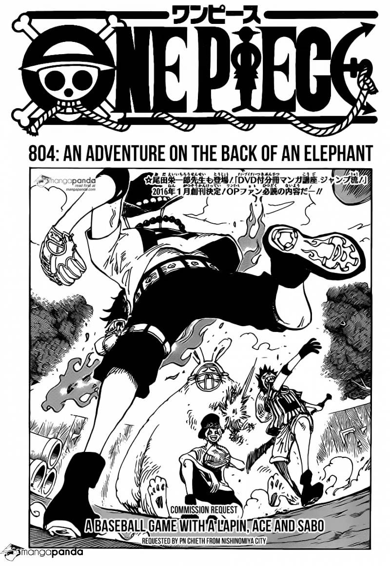 One Piece Chapter 804 : An Adventure On The Back Of An Elephant - Picture 1
