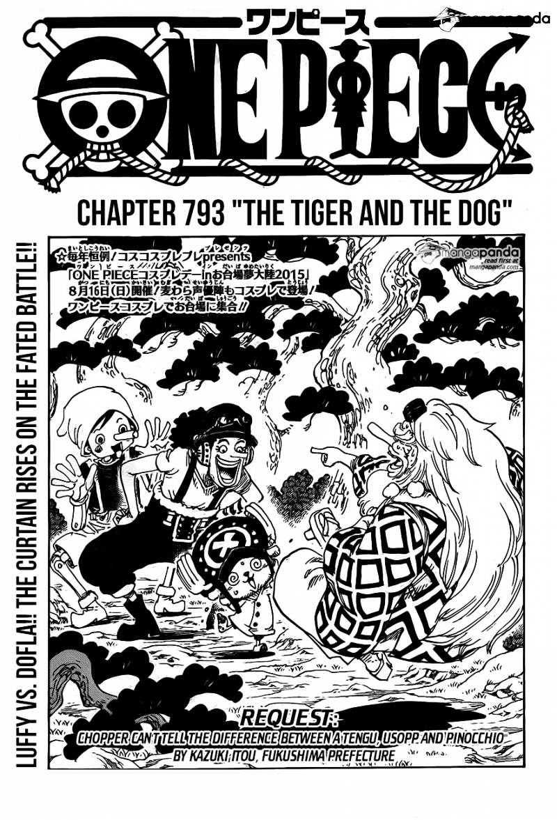 One Piece Chapter 793 : The Tiger And The Dog - Picture 1
