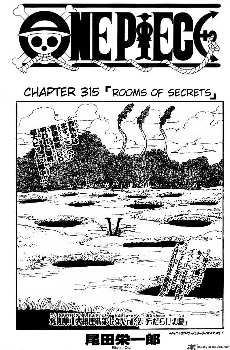 One Piece Chapter 315 : Rooms Of Secrets - Picture 1