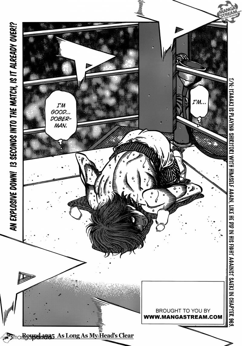Hajime No Ippo Chapter 1025 V2 : As Long As My Head S Clear - Picture 1