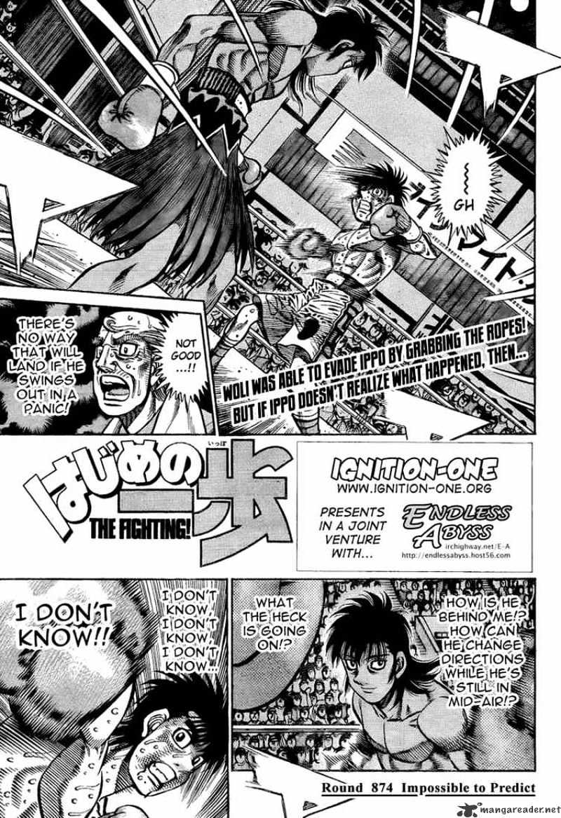 Hajime No Ippo Chapter 874 : Impossible To Predict - Picture 1