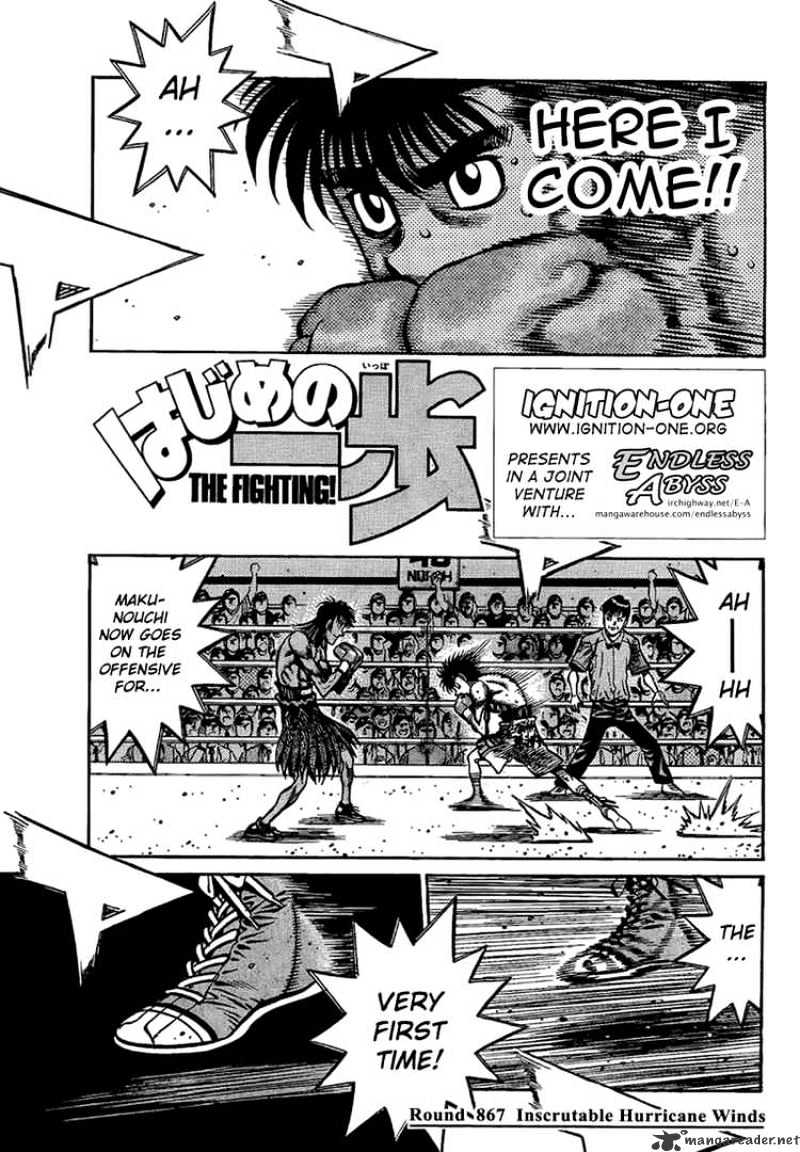 Hajime No Ippo Chapter 867 : Inscrutable Hurricane Winds - Picture 1