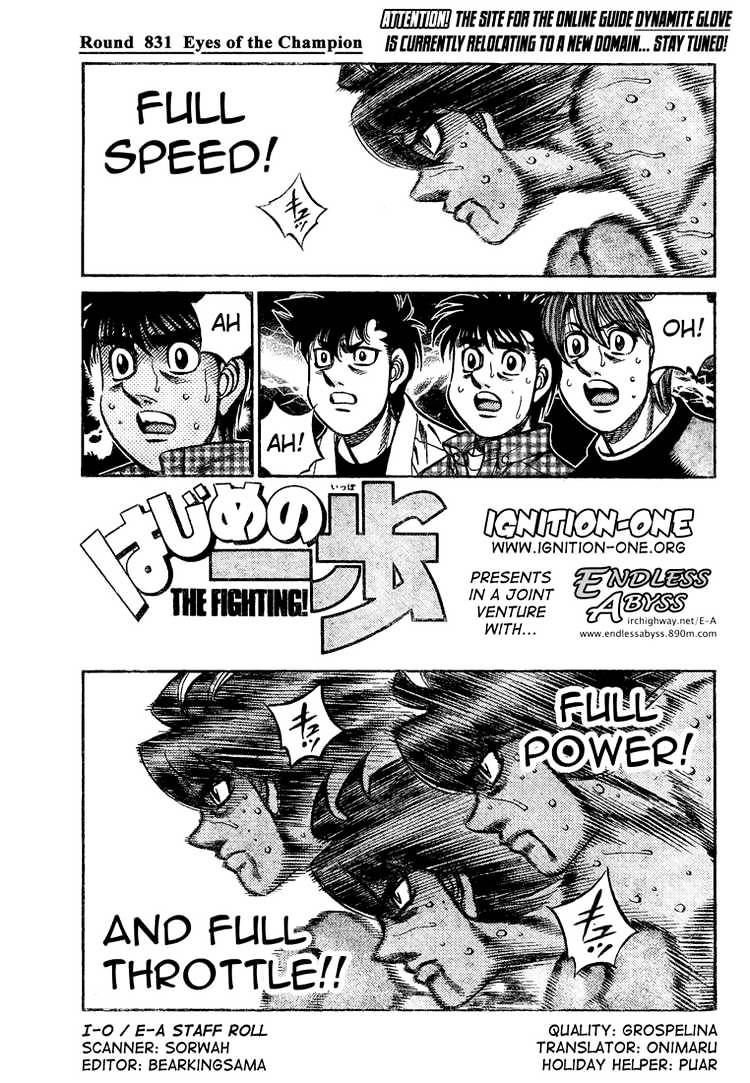 Hajime No Ippo Chapter 831 : Eyes Of The Champion - Picture 1