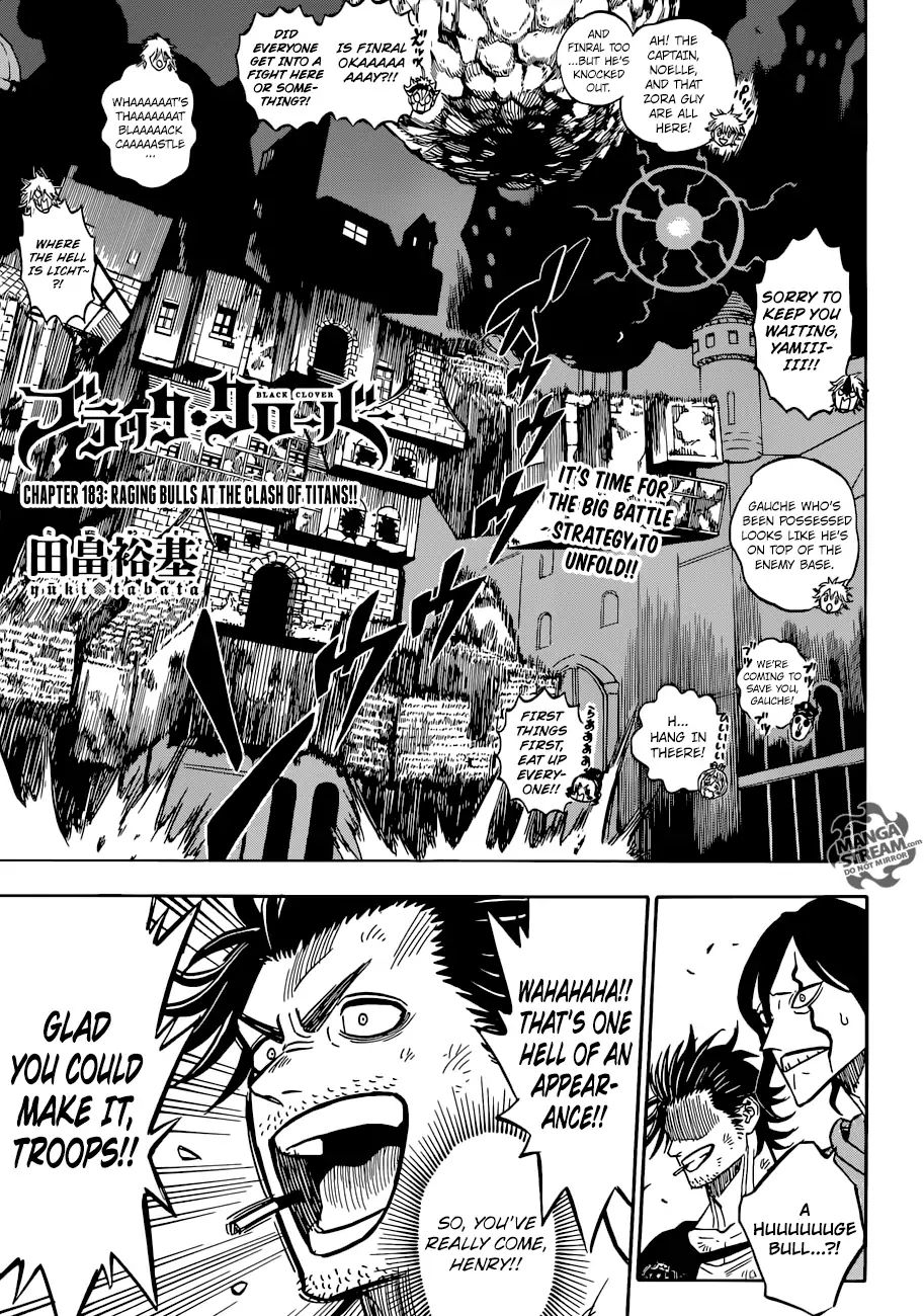 Black Clover Chapter 183: Raging Bulls At The Clash Of Titans!! - Picture 1