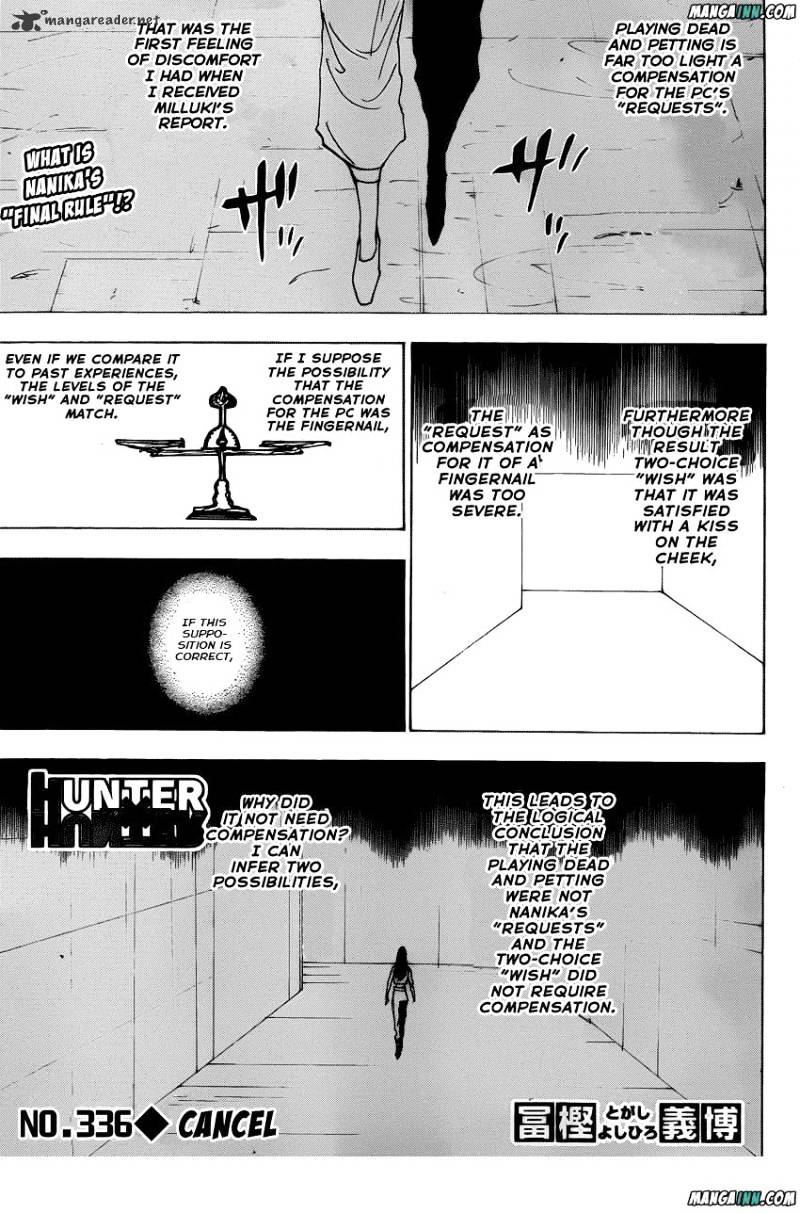 Hunter X Hunter Chapter 336 : Cancel - Picture 1