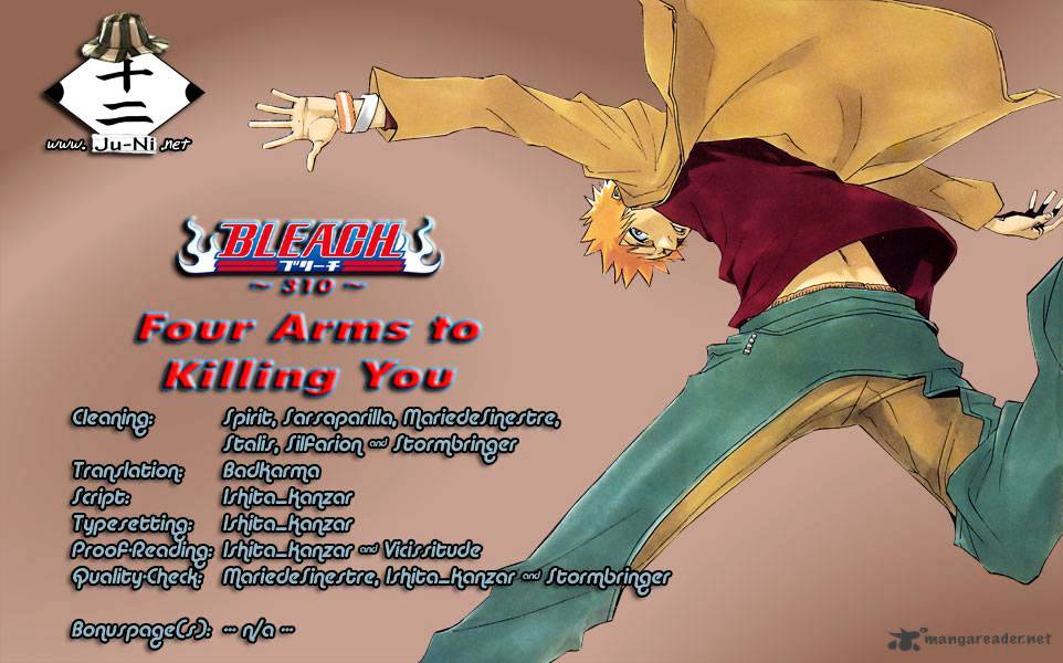 Bleach Chapter 310 : Four Arms To Killing You - Picture 1