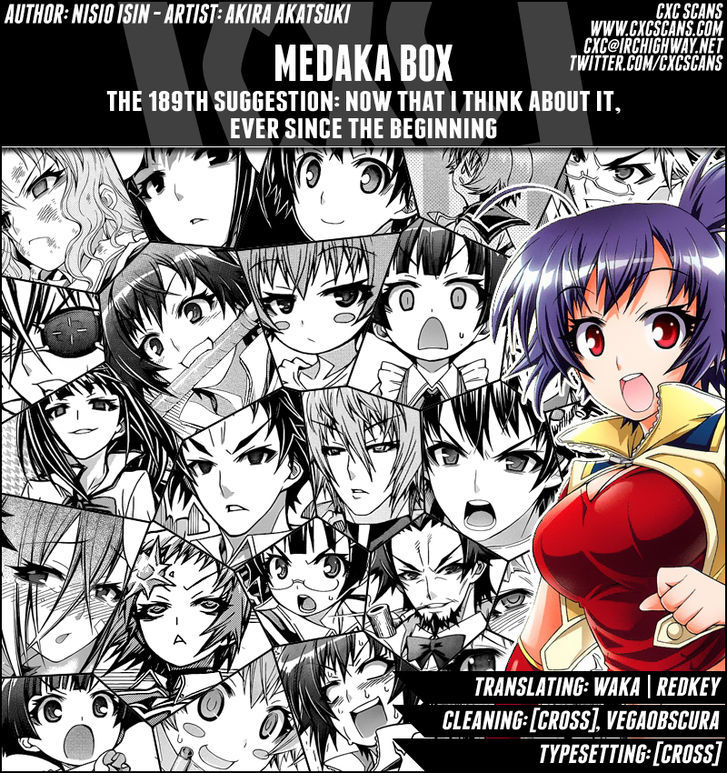 Medaka Box Vol.22 Chapter 189 : Now That I Think About It, Ever Since The Beginning - Picture 1