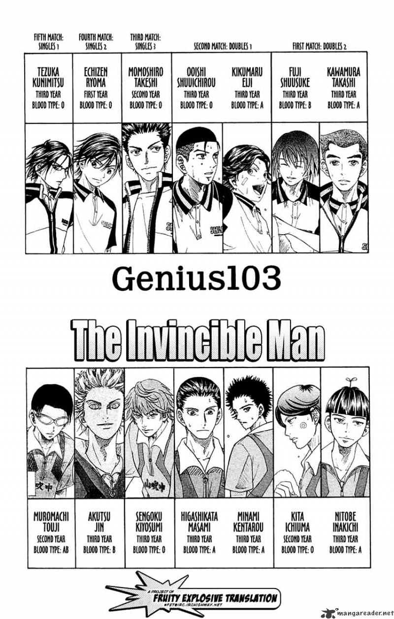 Prince Of Tennis Chapter 103 : The Invincible Man - Picture 1