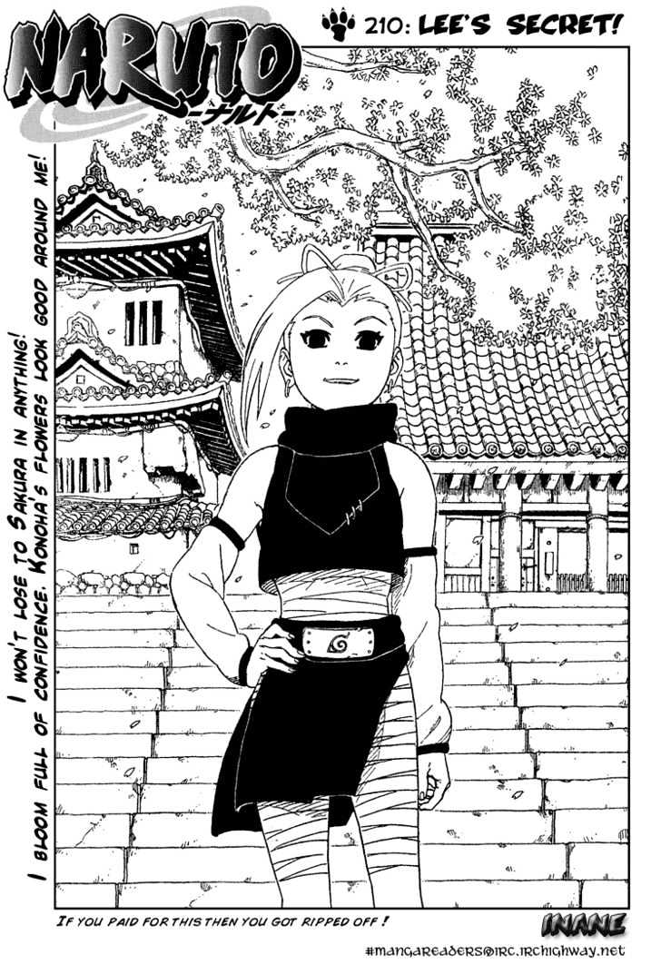 Naruto Vol.24 Chapter 210 : Lee's Secret - Picture 1